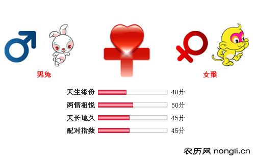 男属兔和女属猴相配吗